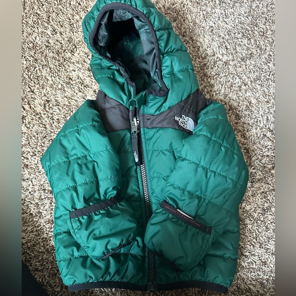 12-18 months. The North Face Infant Green Jacket